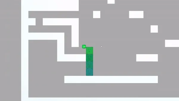 A gif of the game 'Jelly Experiment' showing a jelly character moving around a platformer level.